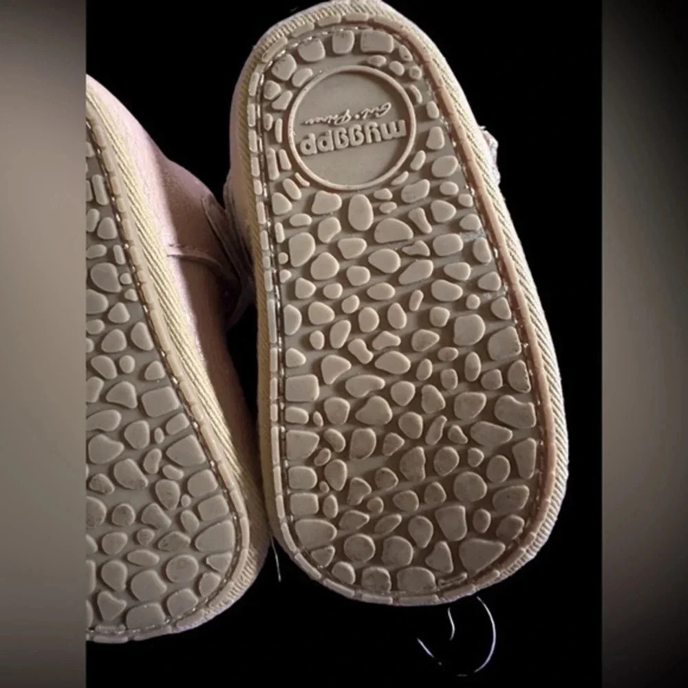 MYGGPP mauve color Faux Leather Toddler Baby Shoes Size 0-6 months - Picture 2 of 5